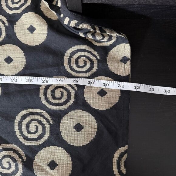 Soft Surroundings Top Tunic Womens Sz L Black Gold Embroidered V Neck Boho Fest - Picture 13 of 13